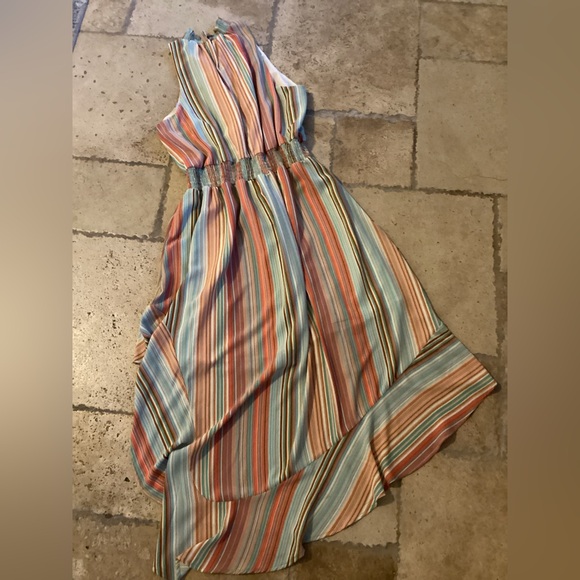 Striped Multicolor Halter Dress - Picture 3 of 4